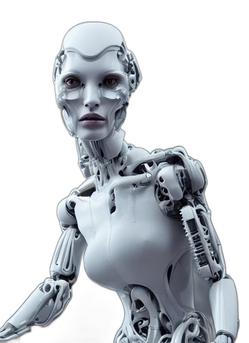 robot, cyberpunk, 3d render, concept art transparent PNG cut-out