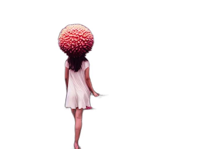 hair, umbrella, dress, creature transparent PNG cut-out