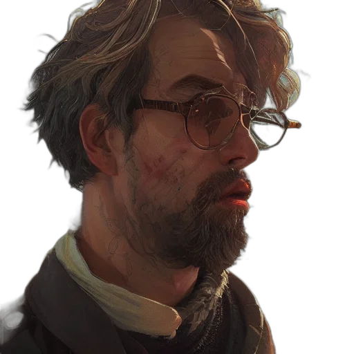 face, jacket, staff, hair transparent PNG cut-out