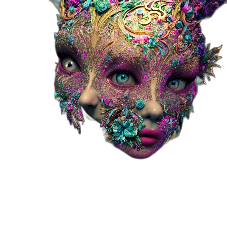 mask, face, creature, crown transparent PNG cut-out