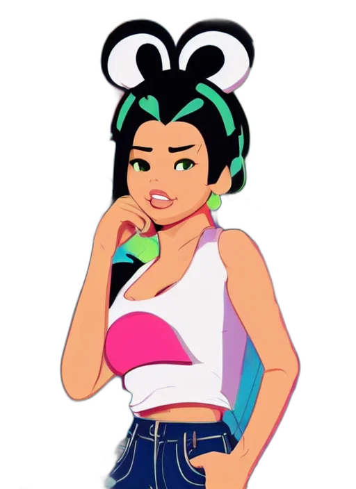 staff, cartoon, pixel art, vaporwave transparent PNG cut-out