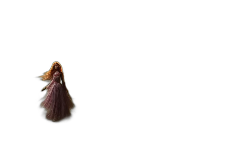 dress, hair, creature, crown transparent PNG cut-out
