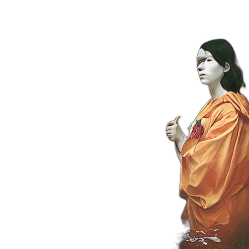 dress, sword, photorealistic, oil painting transparent PNG cut-out
