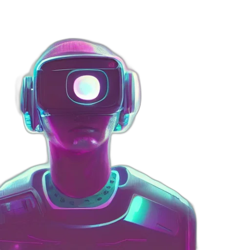 robot, face, mask, cyberpunk transparent PNG cut-out