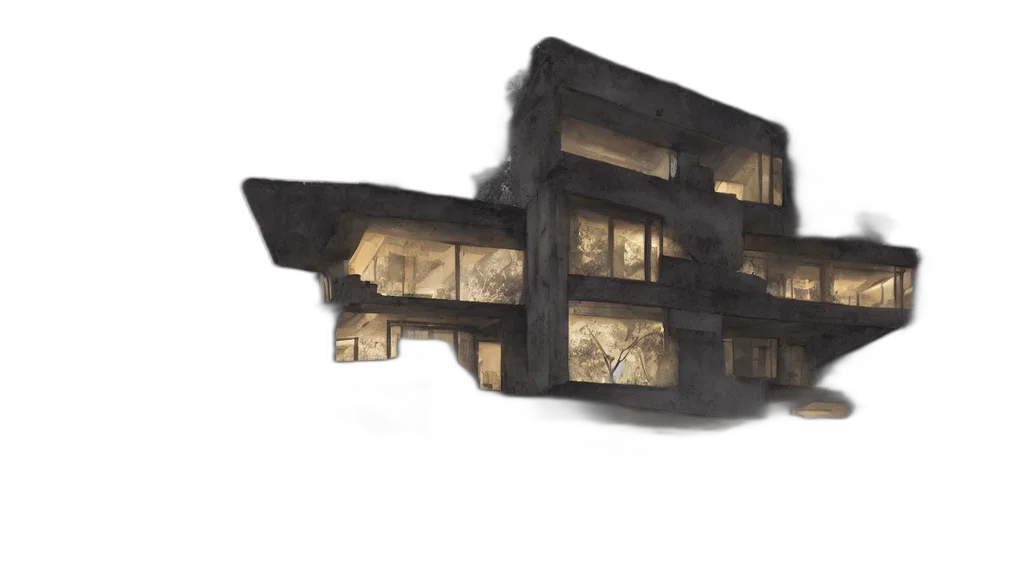building, furniture, concept art, 3d render transparent PNG cut-out