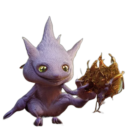 dragon, creature, animal, staff transparent PNG cut-out