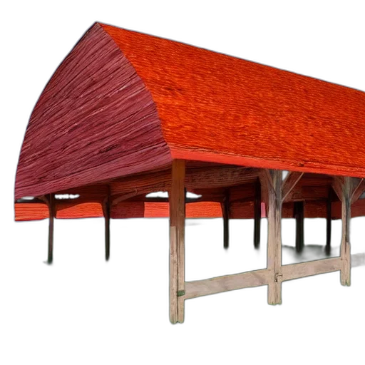 furniture, building, umbrella, 3d render transparent PNG cut-out