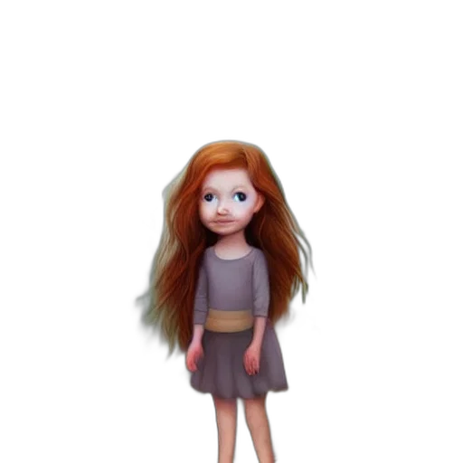dress, hair, staff, creature transparent PNG cut-out
