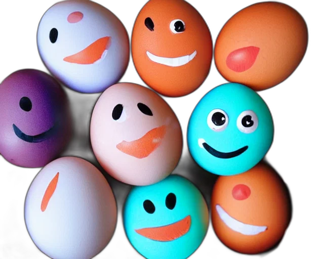 photorealistic, 3d render, eggs, happy transparent PNG cut-out