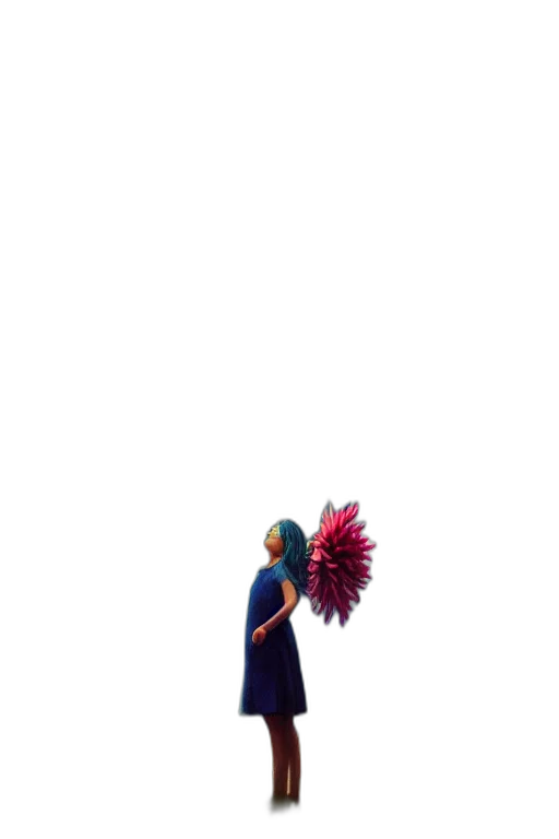dress, flower, umbrella, staff transparent PNG cut-out