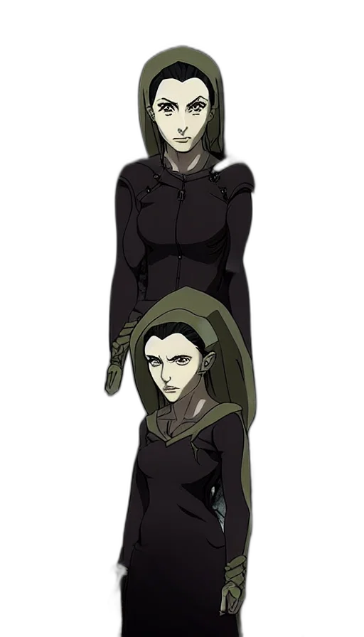 dress, jacket, staff, concept art transparent PNG cut-out