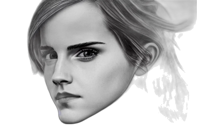 face, photorealistic, pencil sketch, concept art transparent PNG cut-out