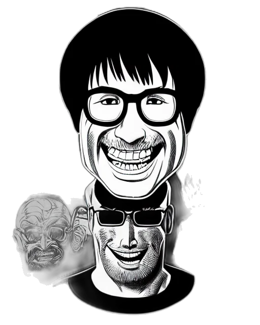 face, mask, comic book art, cartoon transparent PNG cut-out