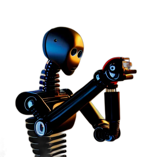 robot, staff, 3d render, concept art transparent PNG cut-out