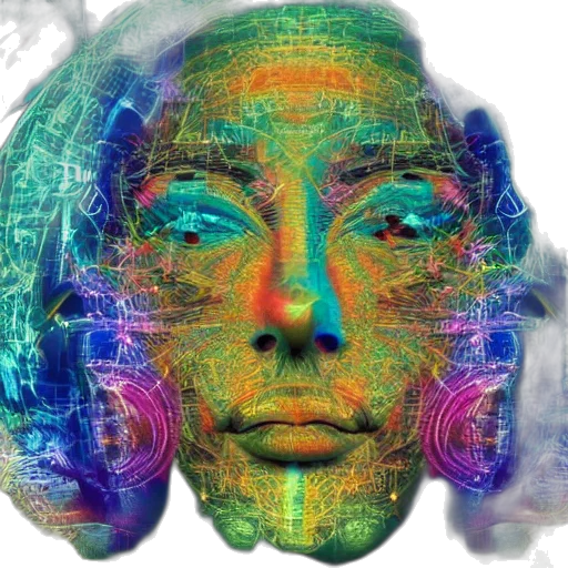 face, mask, robot, vaporwave transparent PNG cut-out
