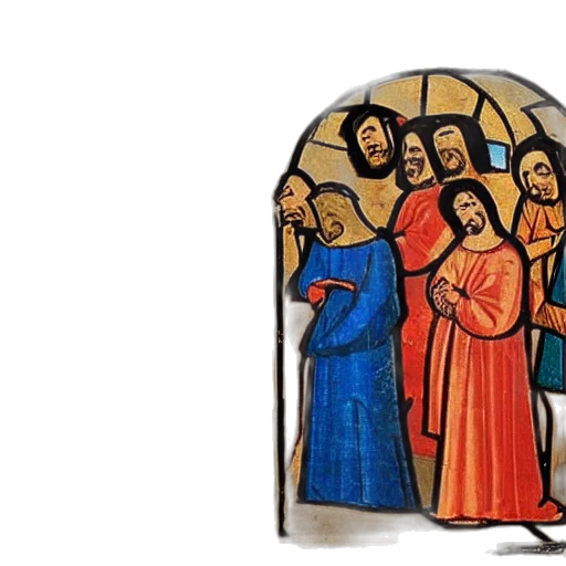 medieval, painting, people, wearing transparent PNG cut-out
