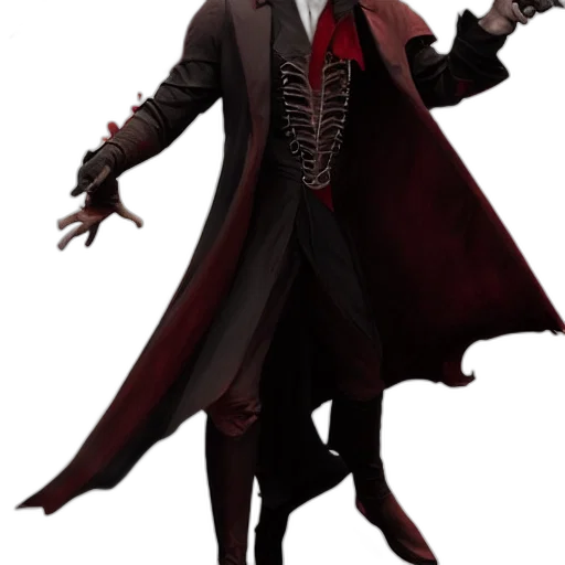 jacket, staff, concept art, 3d render transparent PNG cut-out