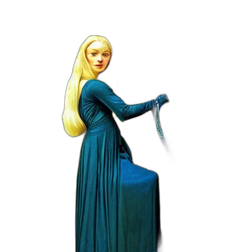dress, staff, sword, jewelry transparent PNG cut-out