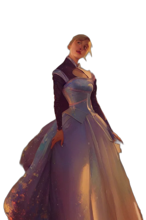 dress, crown, staff, concept art transparent PNG cut-out