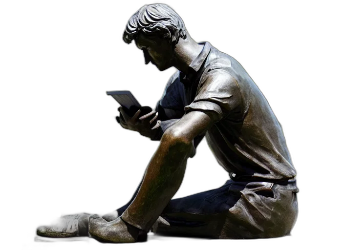 photo, still, bronze, statue transparent PNG cut-out