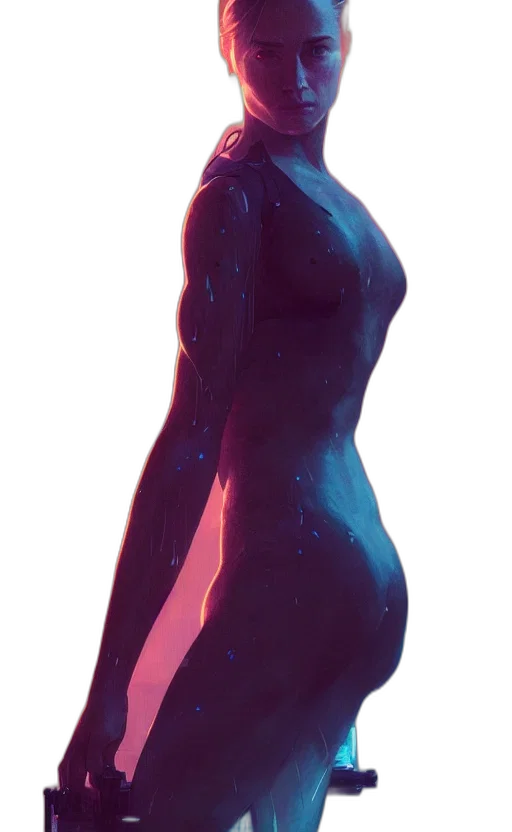 dress, creature, robot, staff transparent PNG cut-out