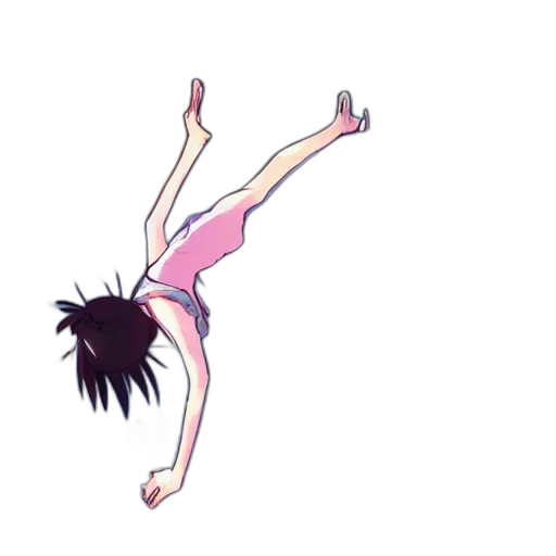 hair, creature, staff, dress transparent PNG cut-out
