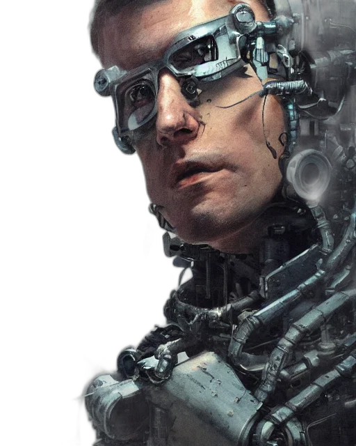 robot, face, cyberpunk, concept art transparent PNG cut-out