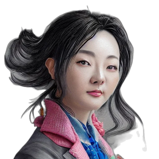 face, staff, jacket, photorealistic transparent PNG cut-out