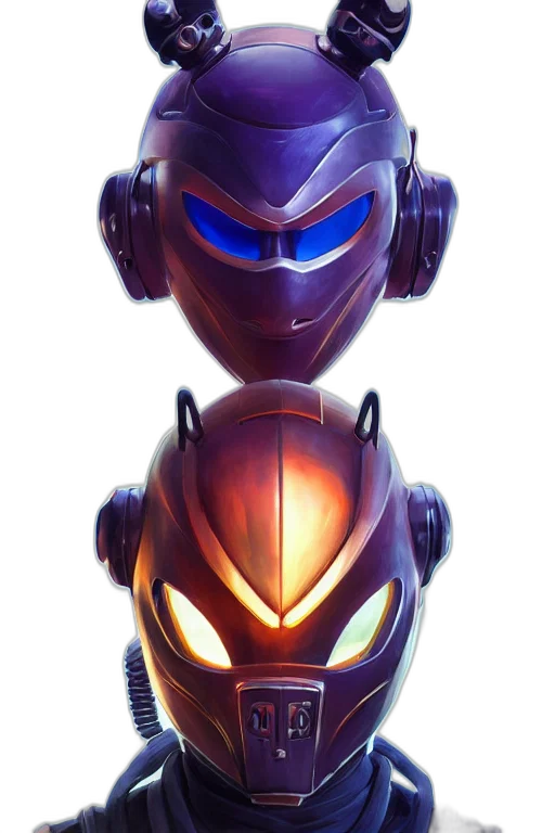 robot, mask, face, concept art transparent PNG cut-out