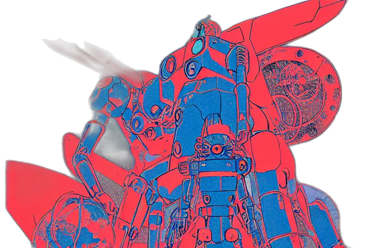 robot, weapon, concept art, 3d render transparent PNG cut-out