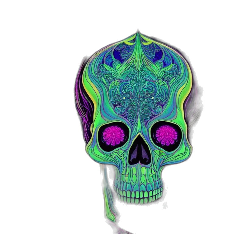 mask, hat, 3d render, vaporwave transparent PNG cut-out