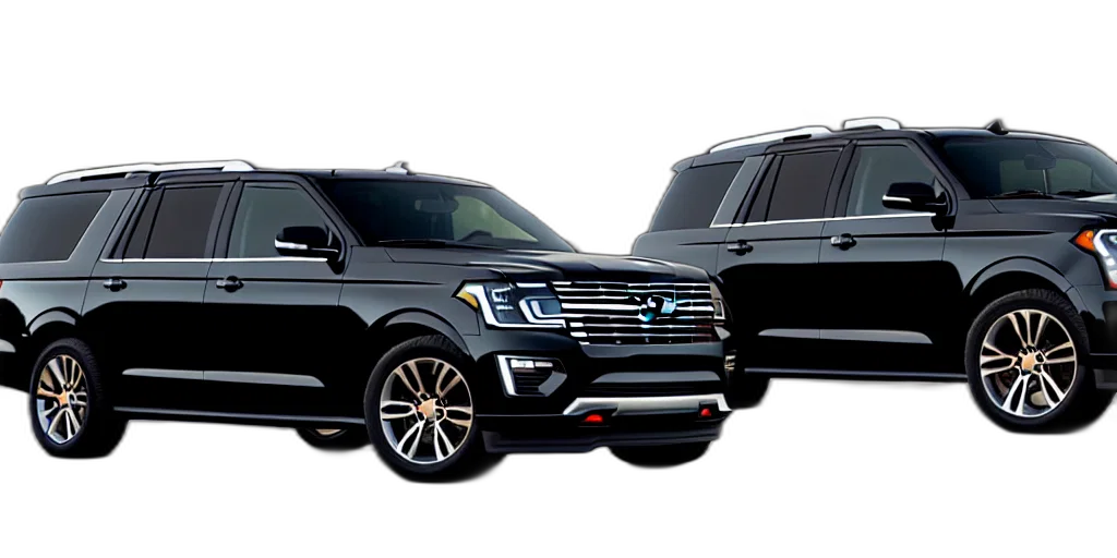 3d render, photorealistic, black, suv transparent PNG cut-out