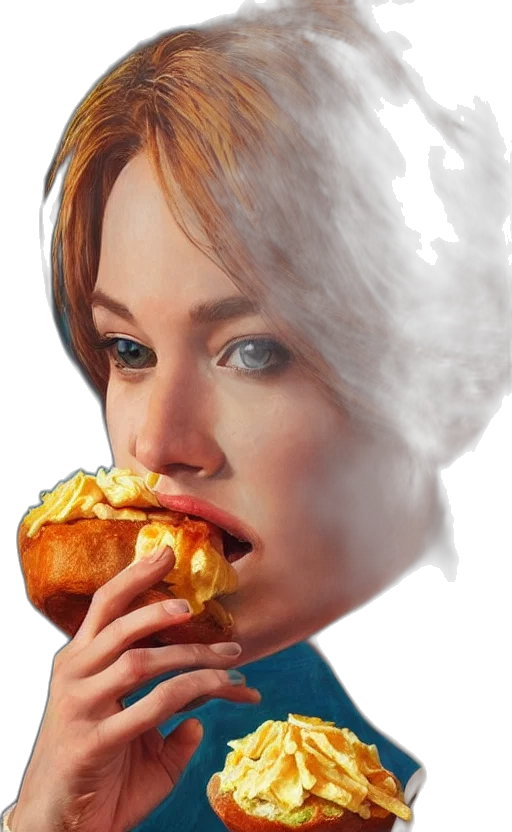 food, face, robot, photorealistic transparent PNG cut-out