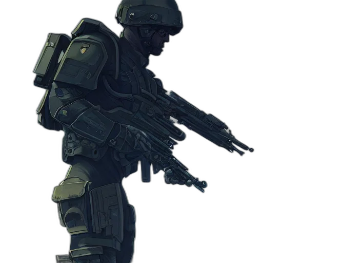 weapon, robot, concept art, 3d render transparent PNG cut-out