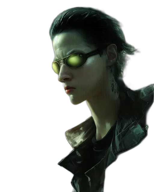 mask, jacket, face, cyberpunk transparent PNG cut-out