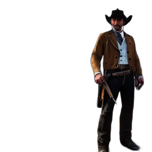 staff, hat, jacket, weapon transparent PNG cut-out