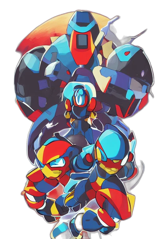 robot, mask, concept art, pixel art transparent PNG cut-out
