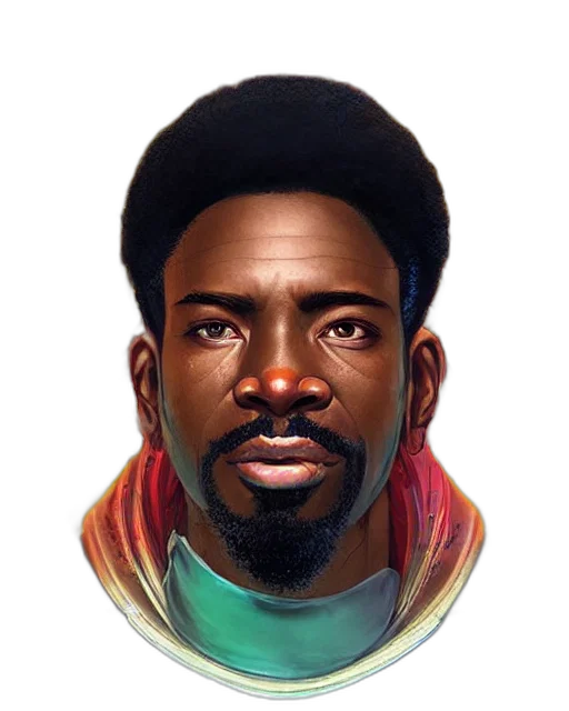 face, staff, comic book art, concept art transparent PNG cut-out