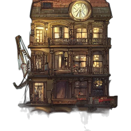 building, furniture, concept art, fantasy art transparent PNG cut-out