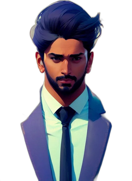 face, staff, jacket, concept art transparent PNG cut-out