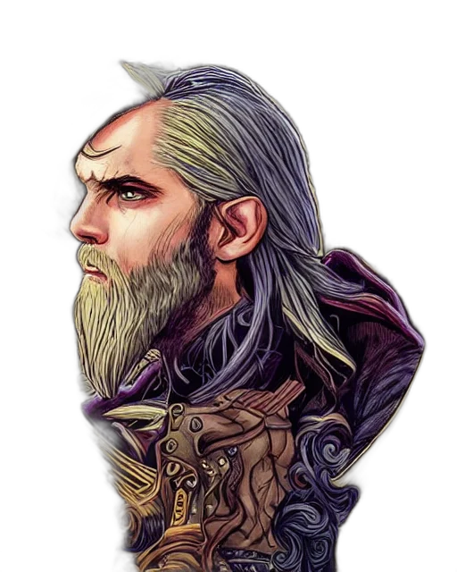 face, staff, hair, fantasy art transparent PNG cut-out