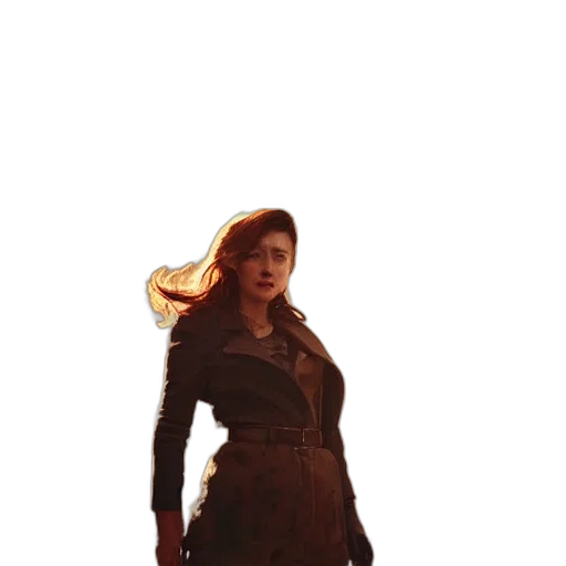 dress, jacket, staff, weapon transparent PNG cut-out