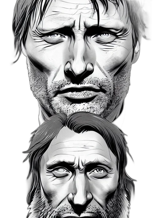 face, comic book art, photorealistic, concept art transparent PNG cut-out
