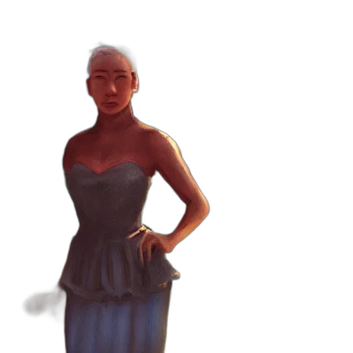 dress, face, staff, crown transparent PNG cut-out