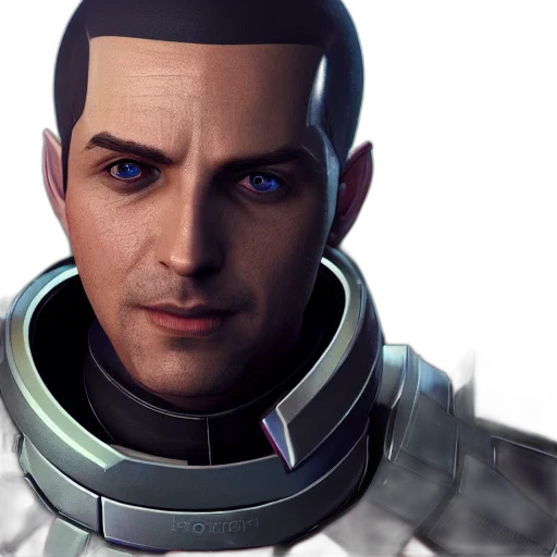 robot, face, concept art, photorealistic transparent PNG cut-out
