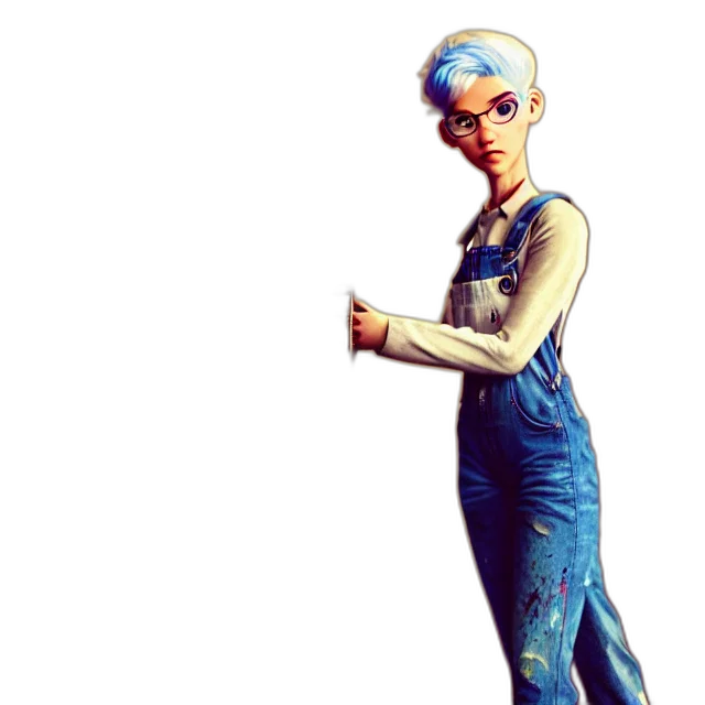 robot, staff, concept art, comic book art transparent PNG cut-out