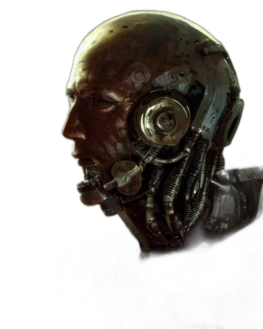 robot, mask, face, concept art transparent PNG cut-out