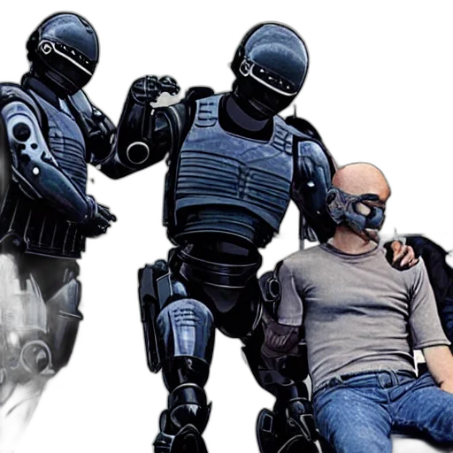 robot, mask, concept art, cyberpunk transparent PNG cut-out