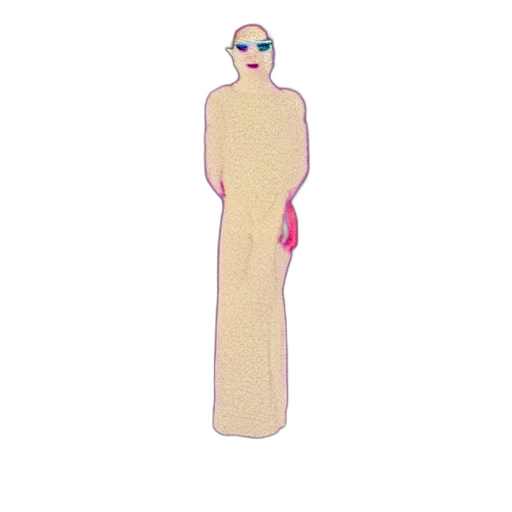 dress, staff, 3d render, vaporwave transparent PNG cut-out