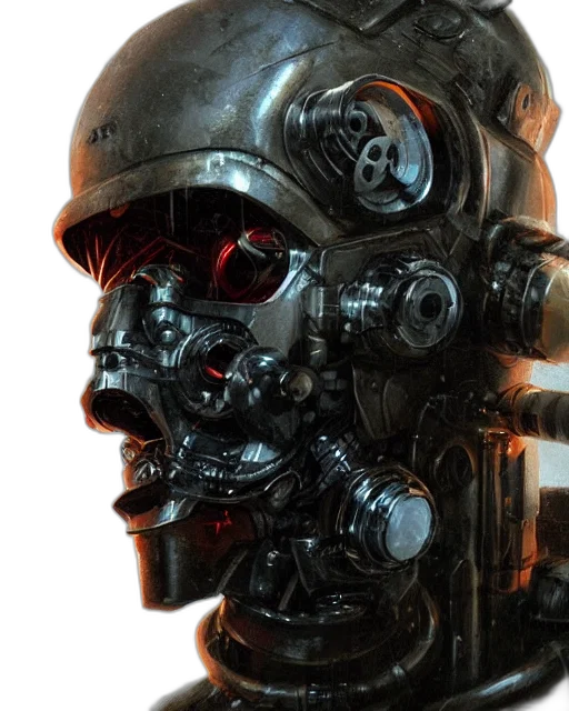 robot, face, mask, cyberpunk transparent PNG cut-out